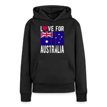 Australie Souvenir - Sweat à capuche Premium bio Femme - noir - Devant - Julia (174cm)