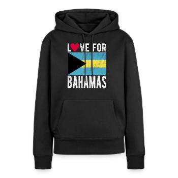 Bahamas Souvenir - Sweat à capuche Premium bio Femme - noir - Devant - Julia (174cm)