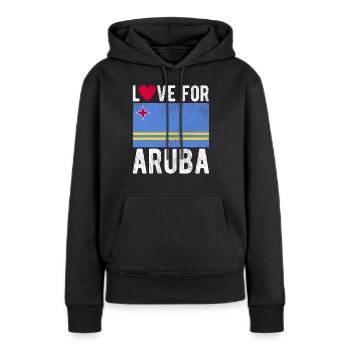 Aruba Souvenir - Frauen Premium Bio Hoodie - Schwarz - Vorne - Julia (174cm)