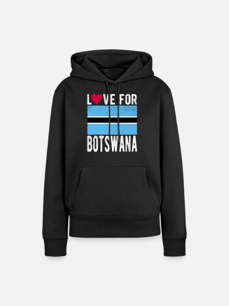 Botswana Souvenir - Frauen Premium Bio Hoodie - Schwarz