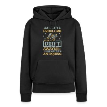 Meine Probleme Scheinen Wegzudriften, Wenn Ich - Frauen Premium Bio Hoodie - Schwarz - Vorne - Julia (174cm)