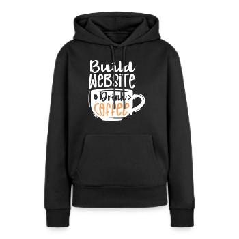 Créer un site Web Coffee Drinking Lover Job - Sweat à capuche Premium bio Femme - noir - Devant - Julia (174cm)