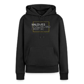 Maldives Dicton - Sweat à capuche Premium bio Femme - noir - Devant - Julia (174cm)