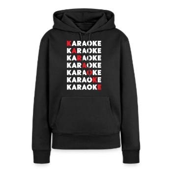 Karaoké Chanteur Karaoké - Sweat à capuche Premium bio Femme - noir - Devant - Julia (174cm)