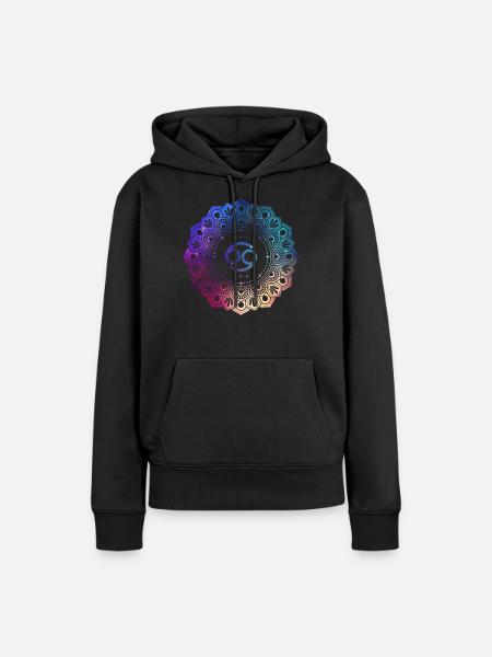 Krebs Sternzeichen Symbol Mandala - Frauen Premium Bio Hoodie - Schwarz