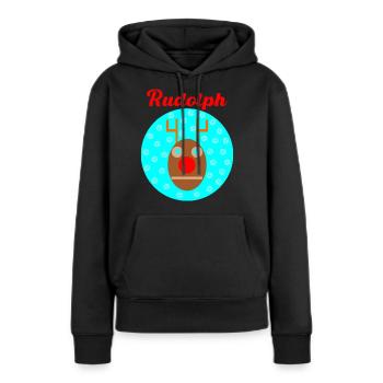 Rudolph - Sweat à capuche Premium bio Femme - noir - Devant - Julia (174cm)