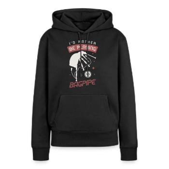 Ich Würde Eher Meinen - Frauen Premium Bio Hoodie - Schwarz - Vorne - Julia (174cm)