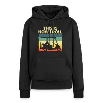 Drôle de conception de chariot de golf pour hommes femmes enfants golfeur G - Sweat à capuche Premium bio Femme - noir - Devant - Julia (174cm)