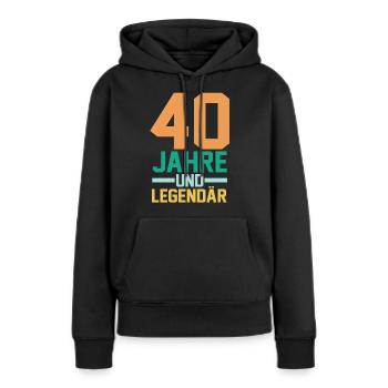 Vierzig 40 Jahre Vierzigster Geburtstag - Frauen Premium Bio Hoodie - Schwarz - Vorne - Julia (174cm)