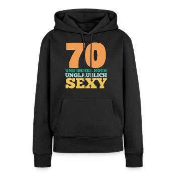 Siebzig 70 Jahre Siebzigster Geburtstag - Frauen Premium Bio Hoodie - Schwarz - Vorne - Julia (174cm)