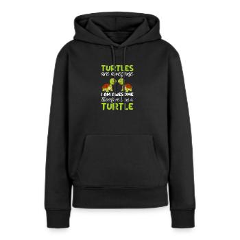 Tortue Tortue Sea Créatures marines Cadeau - Sweat à capuche Premium bio Femme - noir - Devant - Julia (174cm)