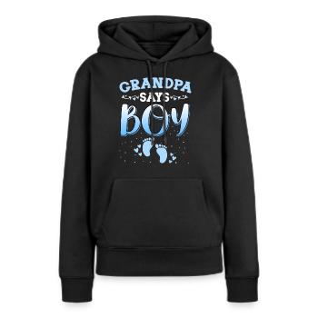 Opa sagt, dass das Geschlecht des Mädchens das neugeborene Mädchen Baby enthüllt - Frauen Premium Bio Hoodie - Schwarz - Vorne - Julia (174cm)