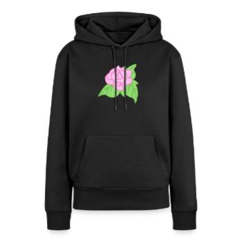 Rose Rote Rose Handgezeichnet - Frauen Premium Bio Hoodie - Schwarz - Vorne - Julia (174cm)