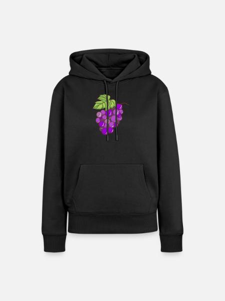 Trauben Weintrauben - Frauen Premium Bio Hoodie - Schwarz