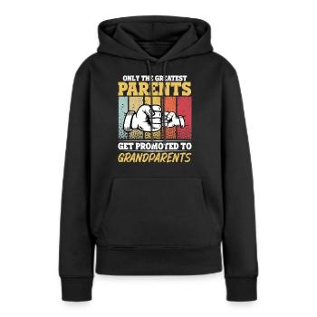 Les meilleurs parents sont promus grands-parents - Sweat à capuche Premium bio Femme - noir - Devant - Julia (174cm)