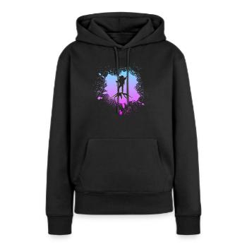 Alpinisme - Sweat à capuche Premium bio Femme - noir - Devant - Julia (174cm)