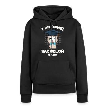Bachelor 2023 Ich habe fertig Bachelor Abschluss - Frauen Premium Bio Hoodie - Schwarz - Vorne - Julia (174cm)