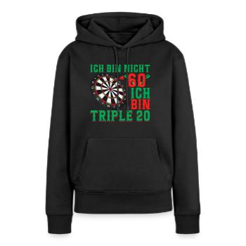 Dart 60. Geburtstag Triple 20 - Frauen Premium Bio Hoodie - Schwarz - Vorne - Julia (174cm)