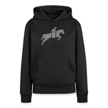 Reitsport - Frauen Premium Bio Hoodie - Schwarz - Vorne - Julia (174cm)