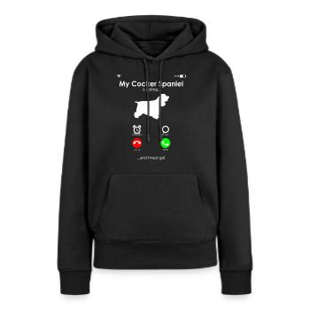 Cocker Spaniel - Sweat à capuche Premium bio Femme - noir - Devant - Julia (174cm)