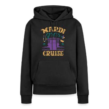 Mascarade de croisière Mardi Gras Shenanigan - Sweat à capuche Premium bio Femme - noir - Devant - Julia (174cm)