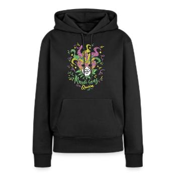 Mardi Gras Queen Mascarade Joker Jester - Sweat à capuche Premium bio Femme - noir - Devant - Julia (174cm)