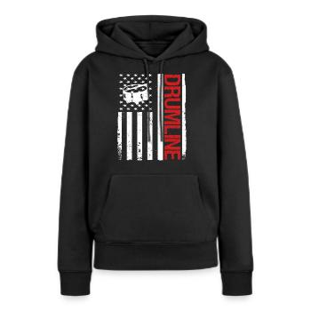 Drumline Trommeln Geschenk - Frauen Premium Bio Hoodie - Schwarz - Vorne - Julia (174cm)