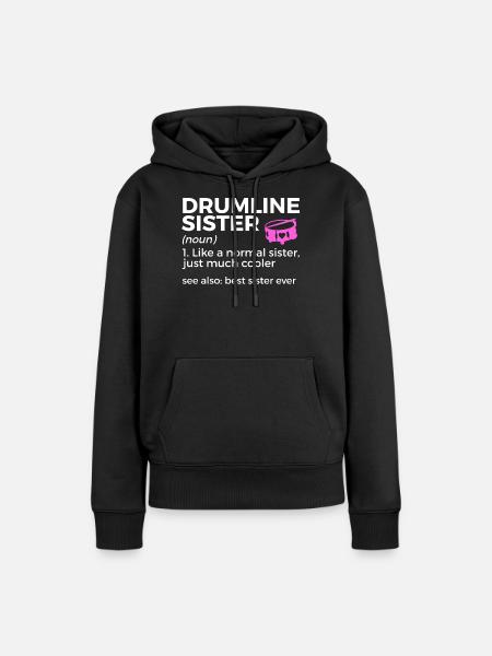 Drumline Trommeln Geschenk - Frauen Premium Bio Hoodie - Schwarz