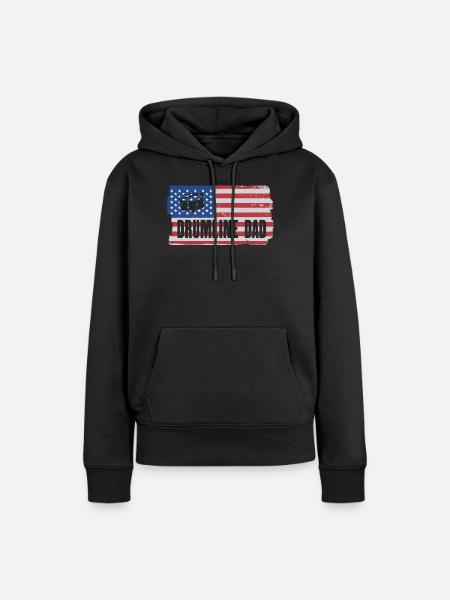 Drumline Trommeln Geschenk - Frauen Premium Bio Hoodie - Schwarz