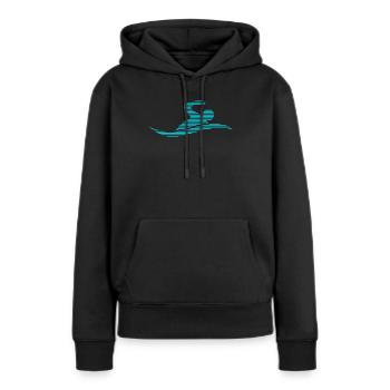 Nager - Sweat à capuche Premium bio Femme - noir - Devant - Julia (174cm)