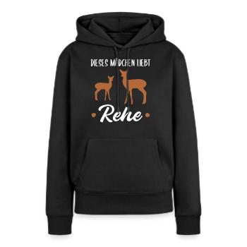 Reh Rehkitz Waldtiere Mädchen Geschenk - Frauen Premium Bio Hoodie - Schwarz - Vorne - Julia (174cm)