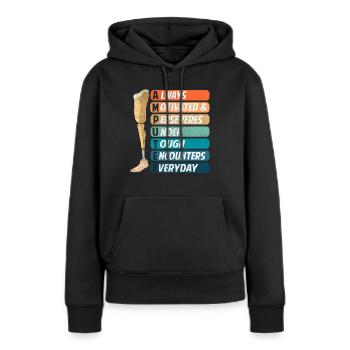 Immer motiviert & durchhalten unter harten - Frauen Premium Bio Hoodie - Schwarz - Vorne - Julia (174cm)