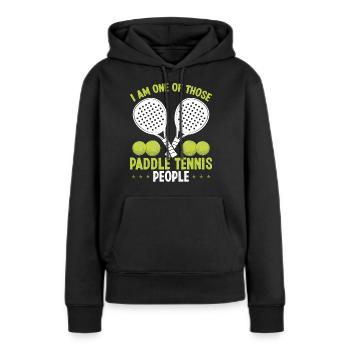 Paddle Tennis Match One of those Paddle People - Frauen Premium Bio Hoodie - Schwarz - Vorne - Julia (174cm)
