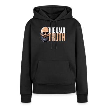 Perte de cheveux chauve Chauve La vérité chauve - Sweat à capuche Premium bio Femme - noir - Devant - Julia (174cm)