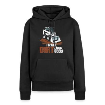 Opérateur de chargeuse compacte Chargeuse compacte - Sweat à capuche Premium bio Femme - noir - Devant - Julia (174cm)