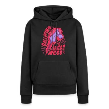Hobby Horsing Steckenpferde - Frauen Premium Bio Hoodie - Schwarz - Vorne - Julia (174cm)