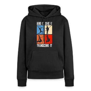 Stabhochsprung Bend it send it transcend it - Frauen Premium Bio Hoodie - Schwarz - Vorne - Julia (174cm)
