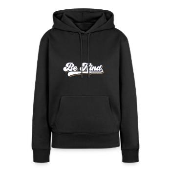 Soyez gentil LGBT Arc-en-ciel - Sweat à capuche Premium bio Femme - noir - Devant - Julia (174cm)