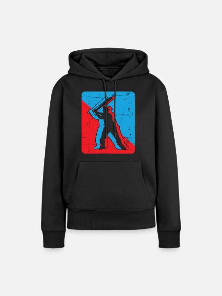 Baseball - Frauen Premium Bio Hoodie - Schwarz