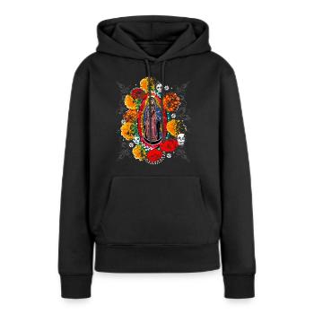 Halloween Day of the Dead Guadalupe - Frauen Premium Bio Hoodie - Schwarz - Vorne - Julia (174cm)