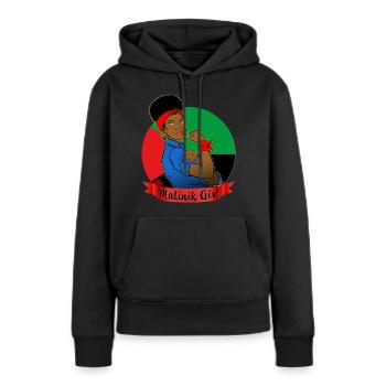 Martinican woman Flag Martinique - Women’s Premium Organic Hoodie - black - Front - Julia (174cm)