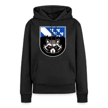 Kassel en bref - Sweat à capuche Premium bio Femme - noir - Devant - Julia (174cm)