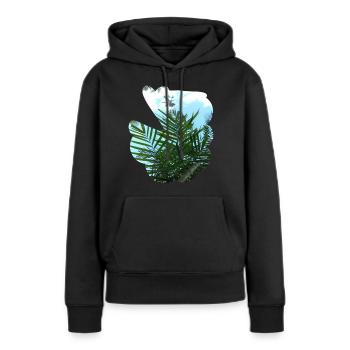 Vase de ciel et de feuilles de palmier - Sweat à capuche Premium bio Femme - noir - Devant - Julia (174cm)