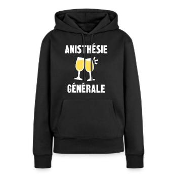 anisthésie générale - Sweat à capuche Premium bio Femme - noir - Devant - Julia (174cm)