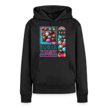 Zucker Mensch - Frauen Premium Bio Hoodie - Schwarz - Vorne - Julia (174cm)