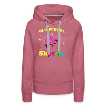 Old School Skater Vintage Retro 70 80 90 - Frauen Premium Bio Hoodie - Malve - Vorne - Isabella (175cm)