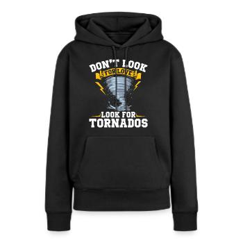 Sturmjäger Shirts | Unwetter Sturm Blitz Geschenke - Frauen Premium Bio Hoodie - Schwarz - Vorne - Julia (174cm)
