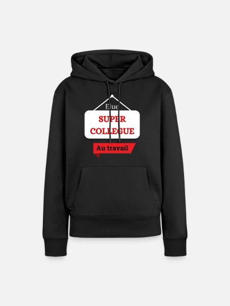 Gewählter Super-Kollege - Frauen Premium Bio Hoodie - Schwarz