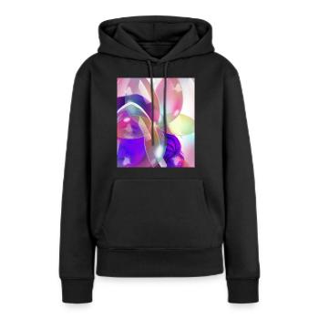 Darum - Frauen Premium Bio Hoodie - Schwarz - Vorne - Julia (174cm)