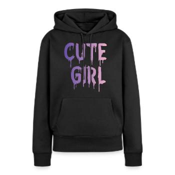 Cute Girl - Sweat à capuche Premium bio Femme - noir - Devant - Julia (174cm)
